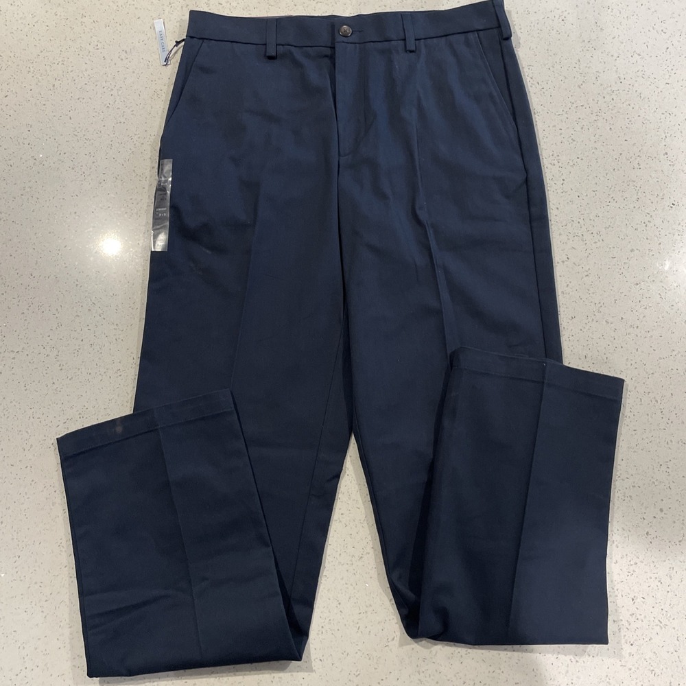 Croft & Barrow Classic-Fit Easy-Care Flat Front Dress Pants Navy Blue 34/36 NWT
